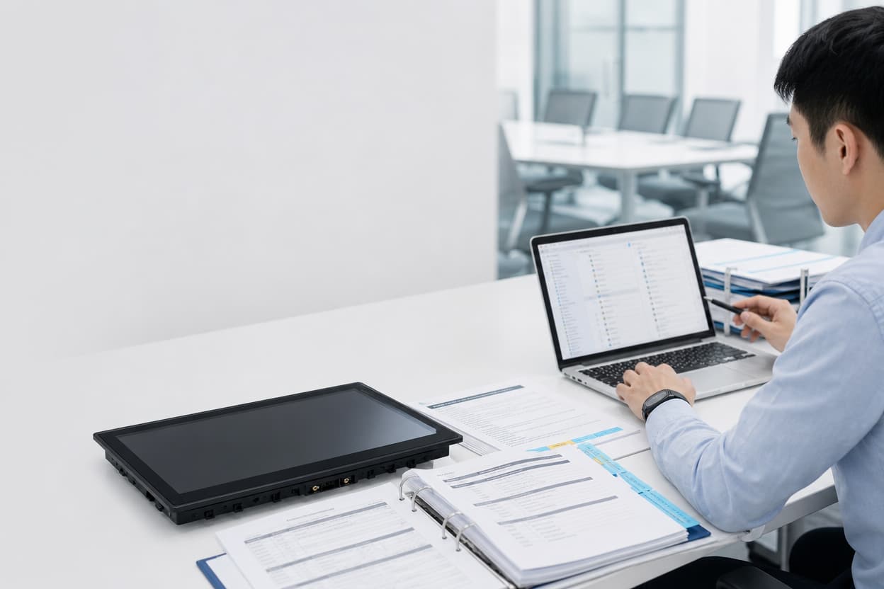 Supplier evaluation for a medical touchscreen display module.