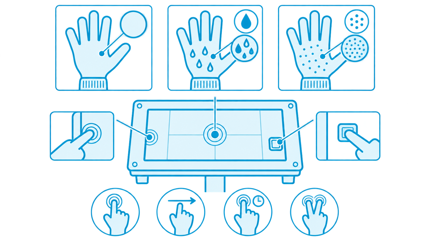 Gloved operation of an industrial PCAP touch interface